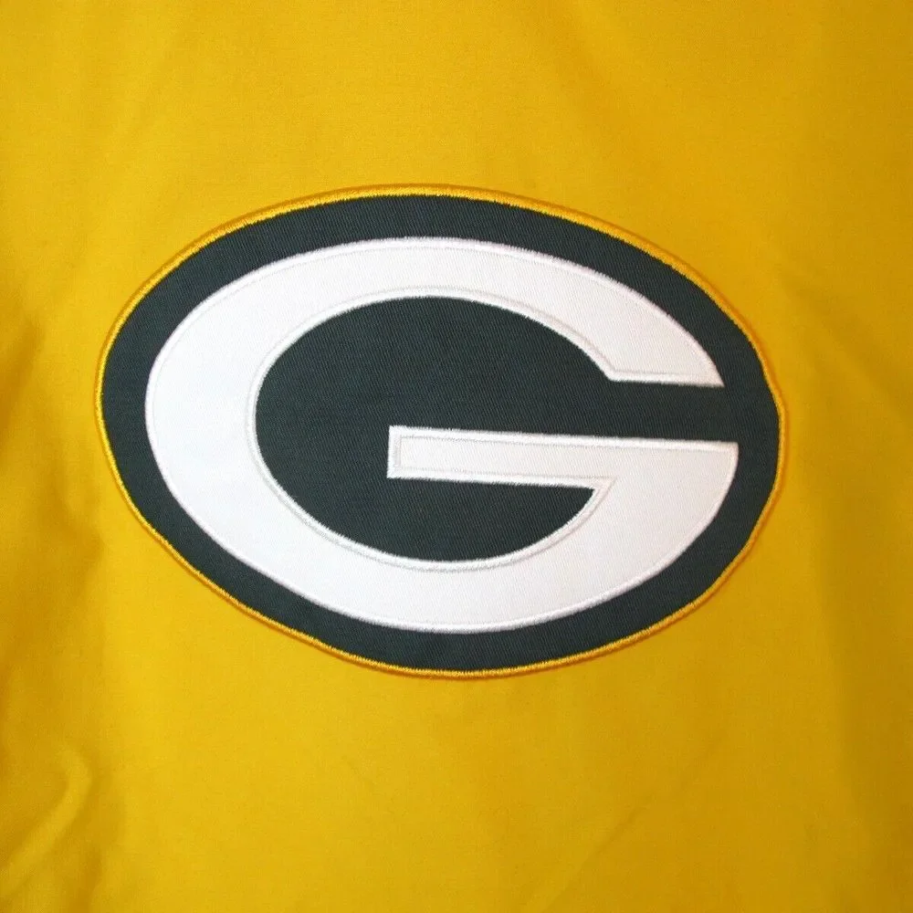 Green Bay Packers NFL Team Apparel‎ V-Neck Pullover Wind Jacket Men's XL Lined